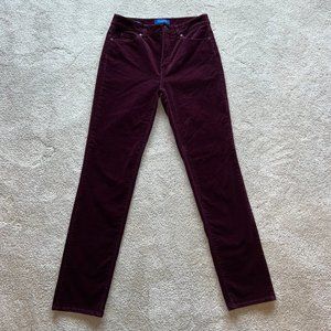 Talbots Maroon High-Waist Straight Leg Corduroy Pants - Size 2
